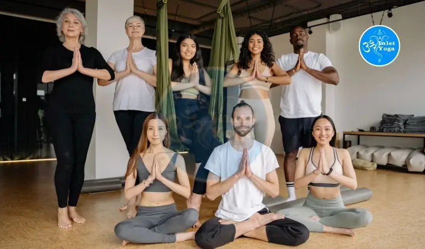 Diverse group of students in yoga teacher training 200hr program at Inlet Yoga Studio Manasquan NJ
