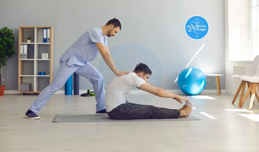 a man doing pose in yoga for back pain relief