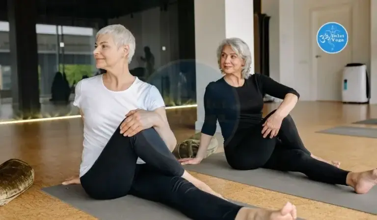 Women doing yoga for back pain and tight hips relief